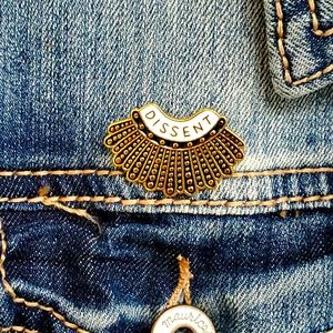 2/$20 RBG Dissent Enamel Pin. Ruth Bader Ginsburg.